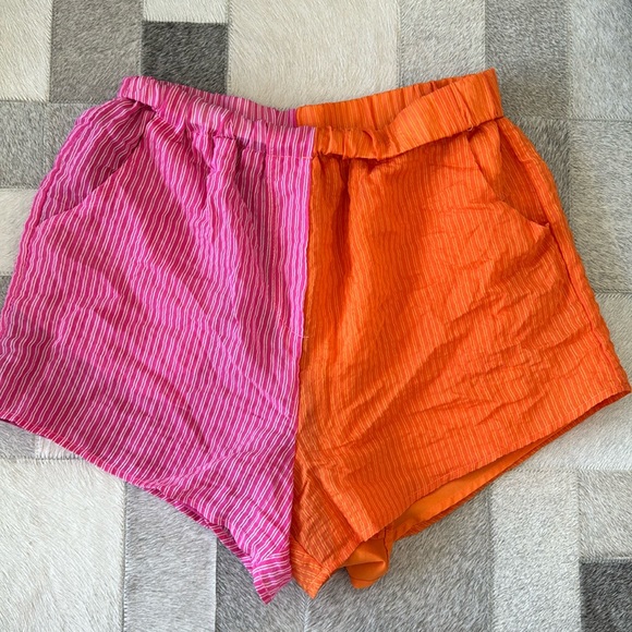 Emory Park size small half pink half orange linen shorts - Picture 1 of 1